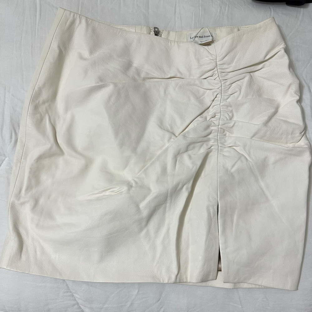 Lovers and Friends ivory leather skirt NWT size Small
